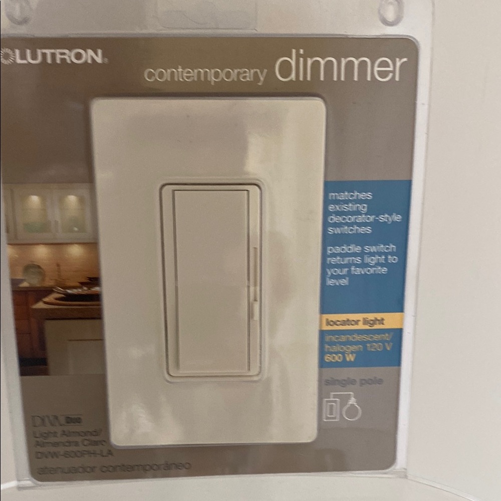 Lutron light almond dimmer switch DVW600PHLA A